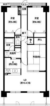メロディーハイム緑橋弐番館の間取り
