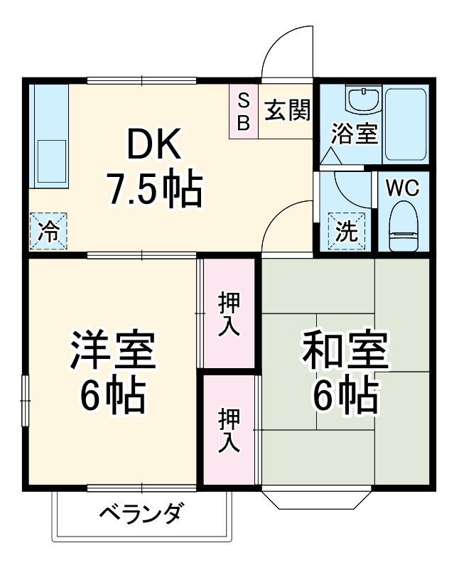ハビテーション城山Aの間取り