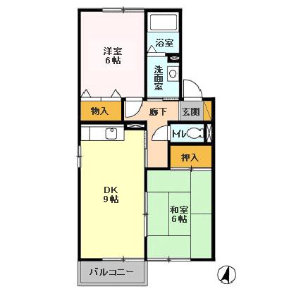 クレスト藤ヶ丘 Bの間取り