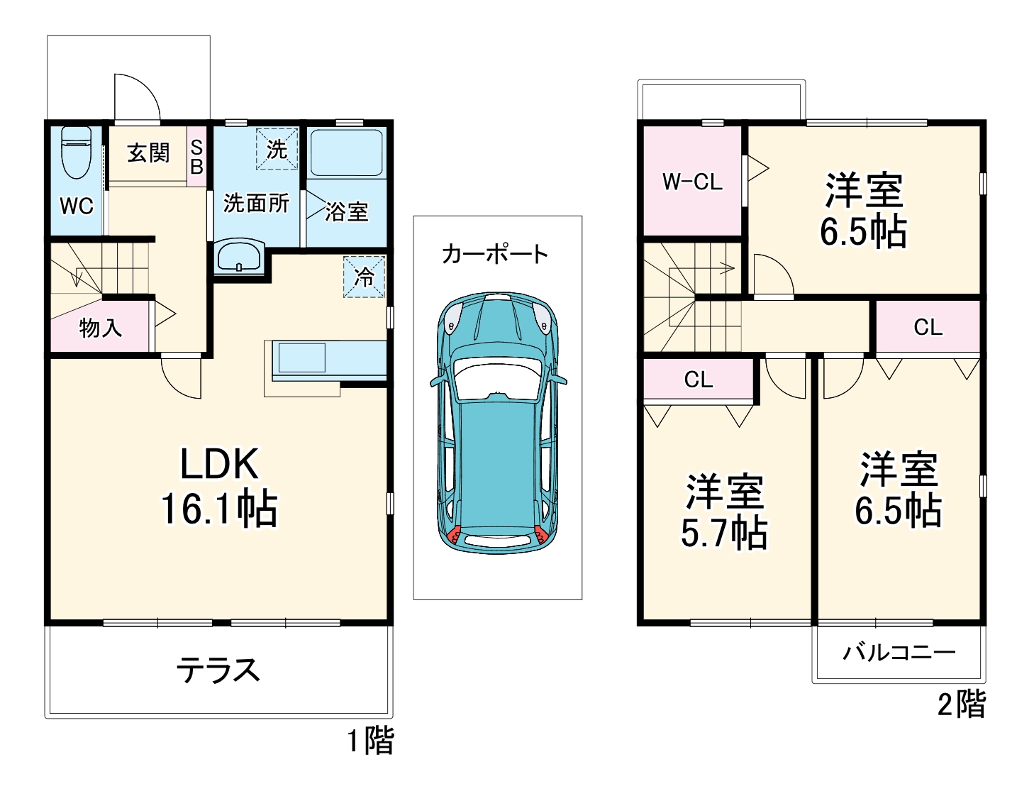 東豊中3丁目貸家 B棟の間取り