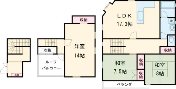 泉町四丁目貸家 の間取り