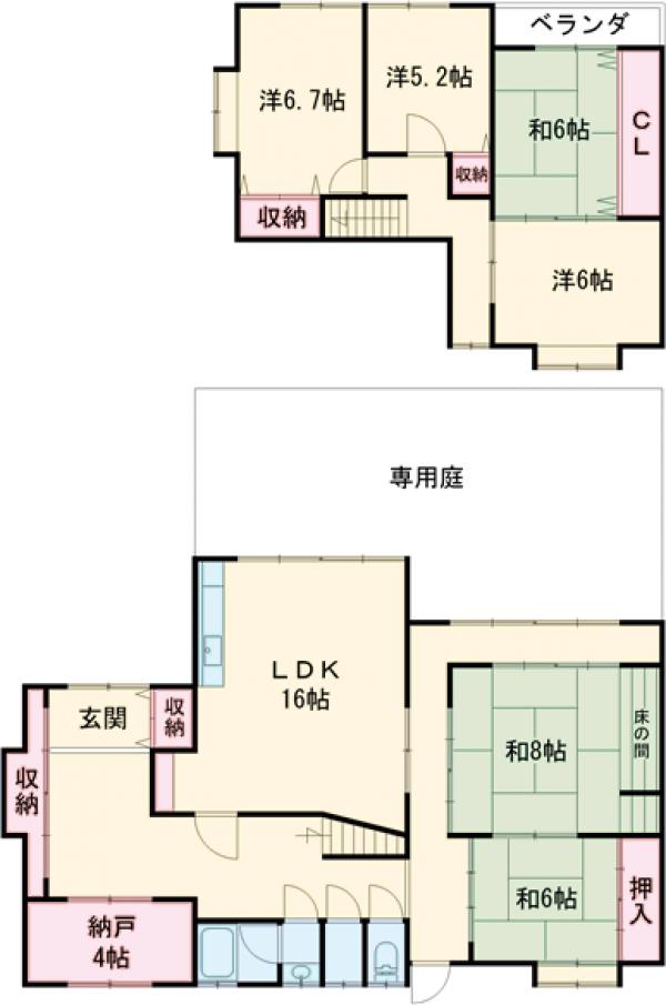 梅が丘3丁目貸家の間取り