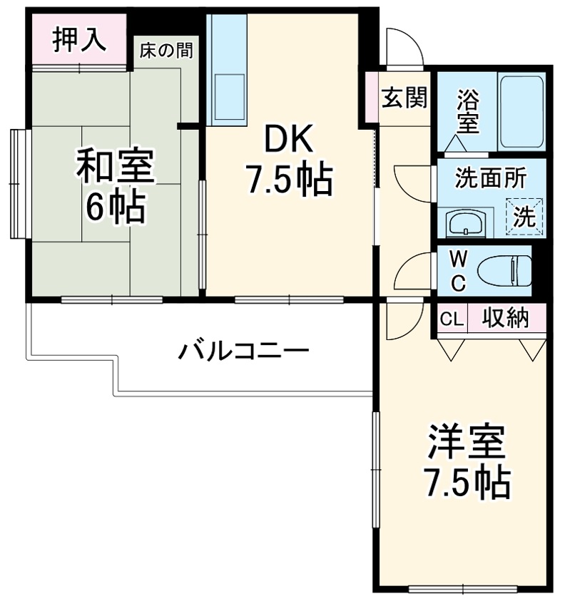 フラット百合ヶ丘の間取り