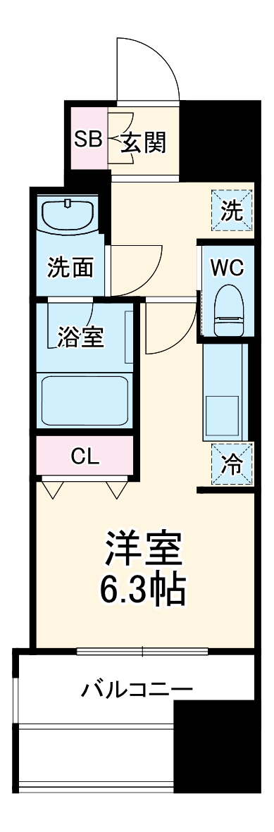 パークフラッツ弁天町駅前の間取り