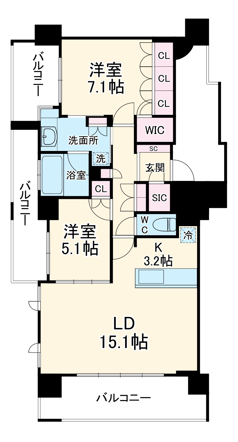 D'クラディア茅ケ崎28CSの間取り