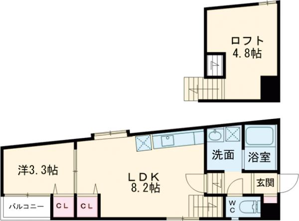 アーバンテラス吉塚の間取り