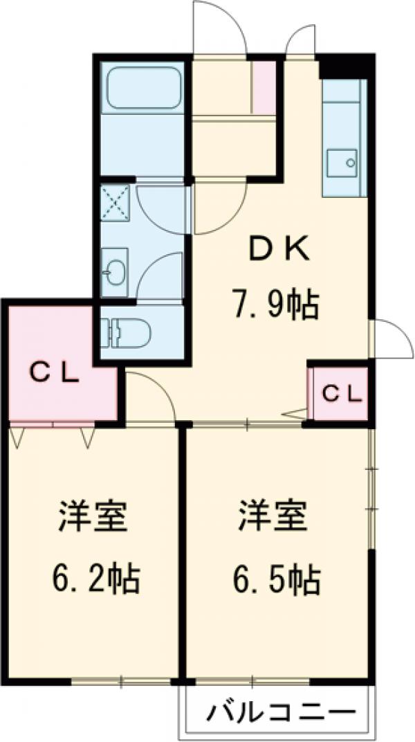 カーサカネジョウBの間取り