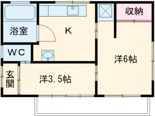 石橋平屋貸家の間取り
