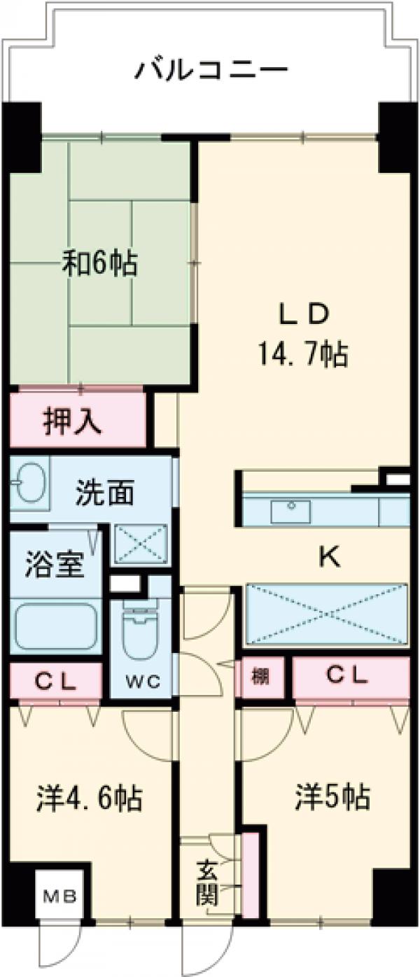 エンゼルハイム大濠公園南の間取り