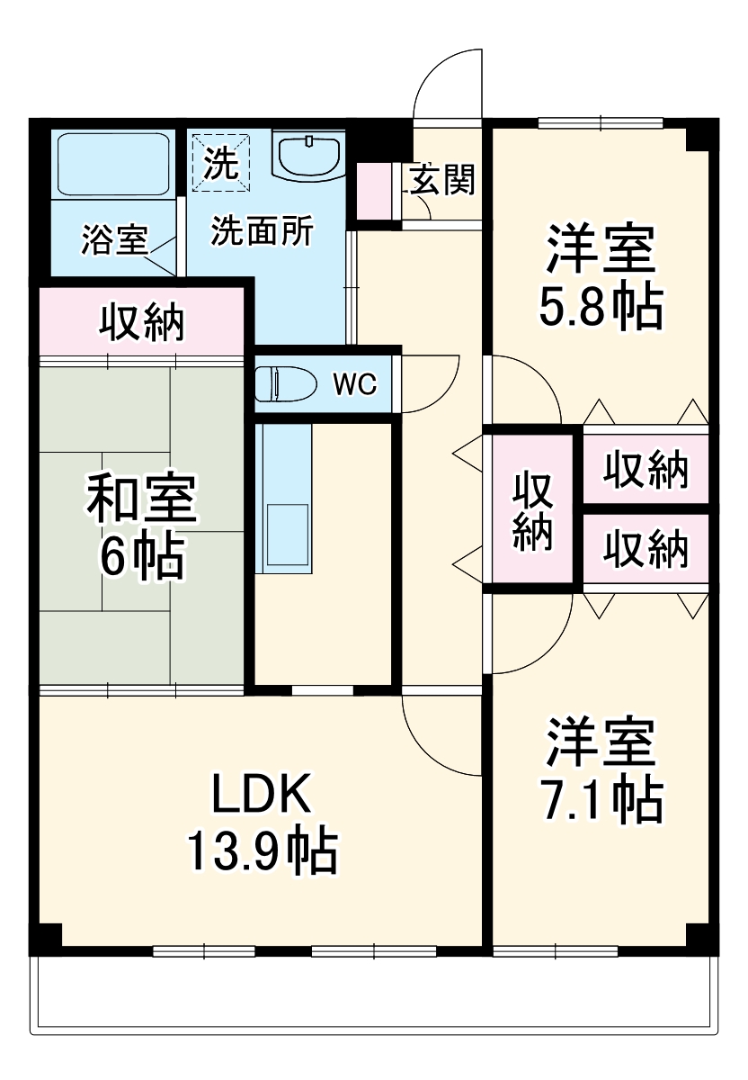 コンフォートシティの間取り
