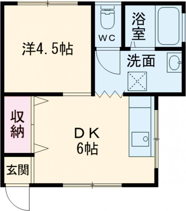 石橋平屋貸家16号棟 連棟の間取り