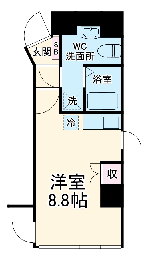大須の完工年月(2008年2月)築の賃貸マンションの間取り