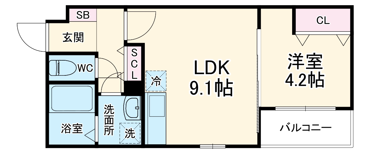 Farbe中村公園の間取り
