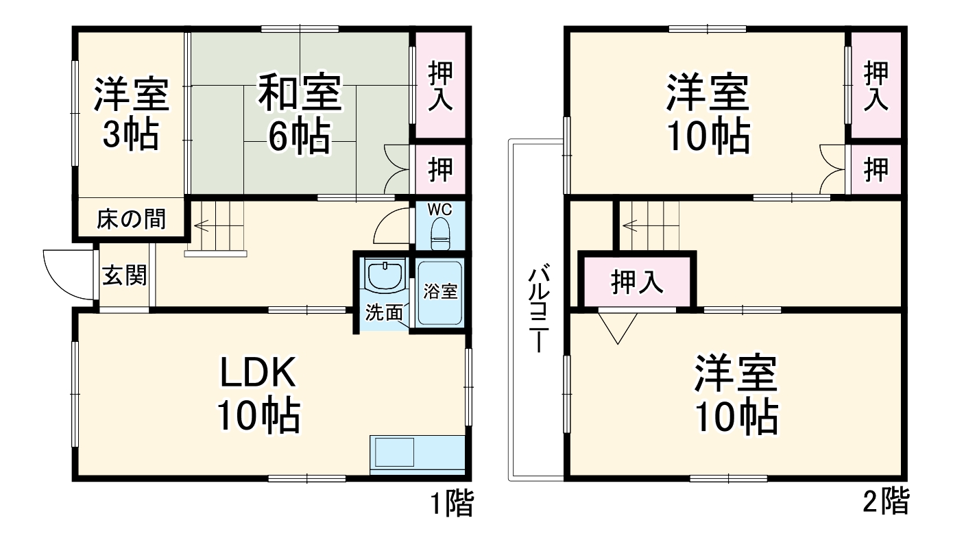 田中1丁目 貸家の間取り