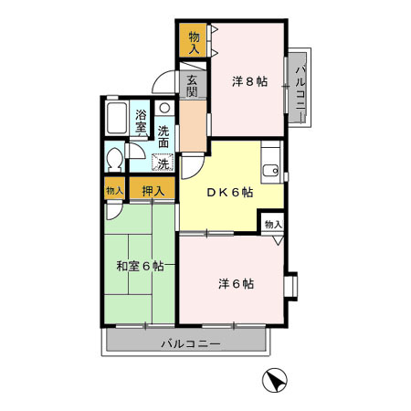 グランドサン 壱弐参伍番館の間取り