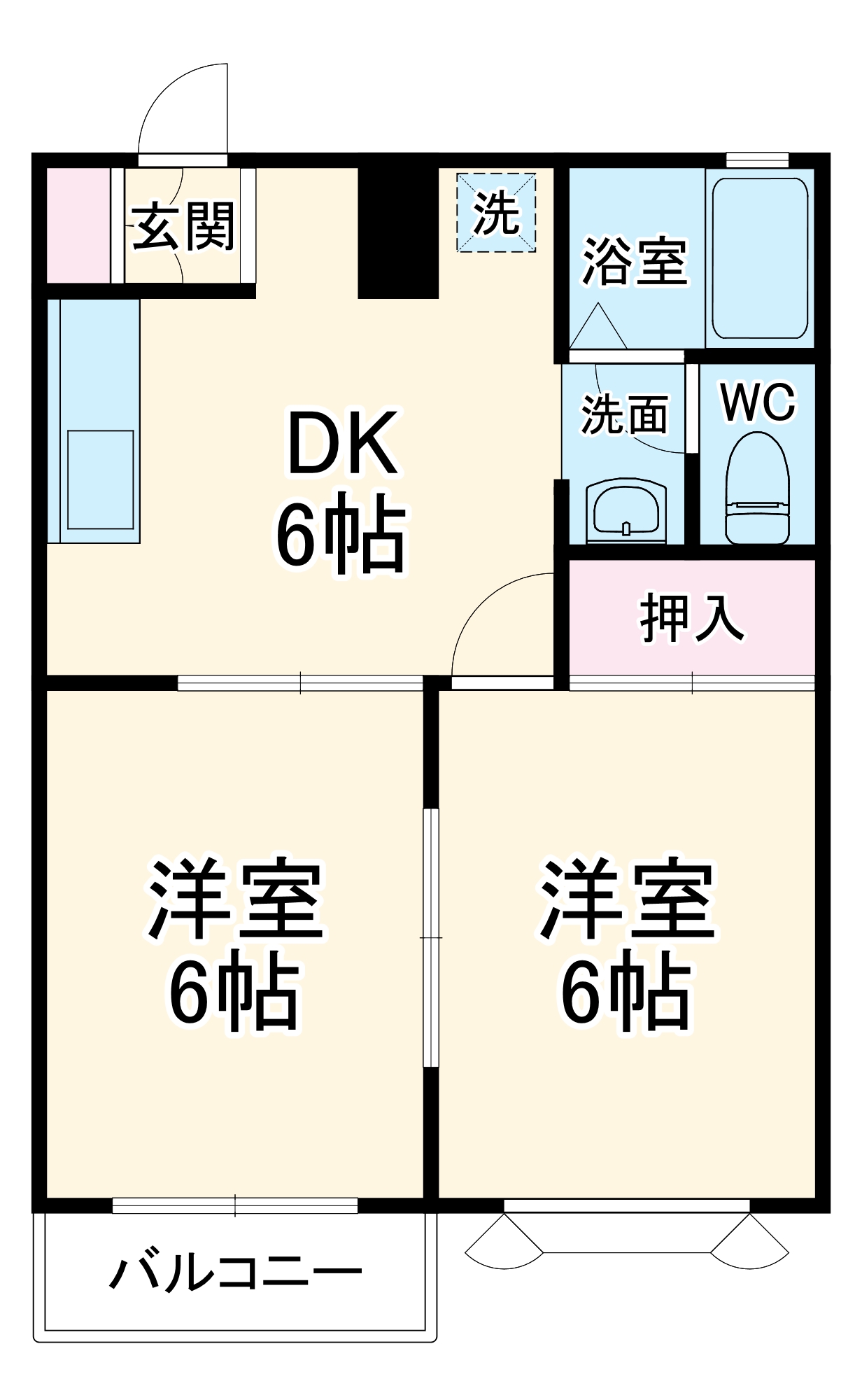 ドミールF棟の間取り