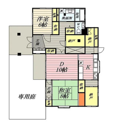 福島町の完工年月(1986年11月)築の賃貸一戸建ての間取り