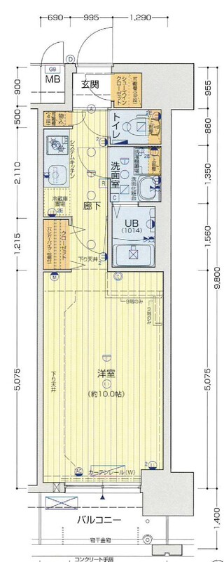 セオリー天神橋アベニールの間取り