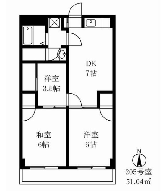 パティオ中島の間取り