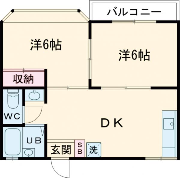 ポートハウスA・201号室の間取り