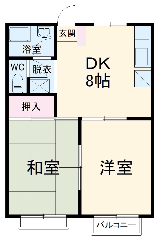 皇山町ハイツの間取り