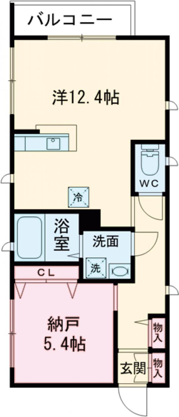 カーサ　デル　フイオーレ・201号室の間取り
