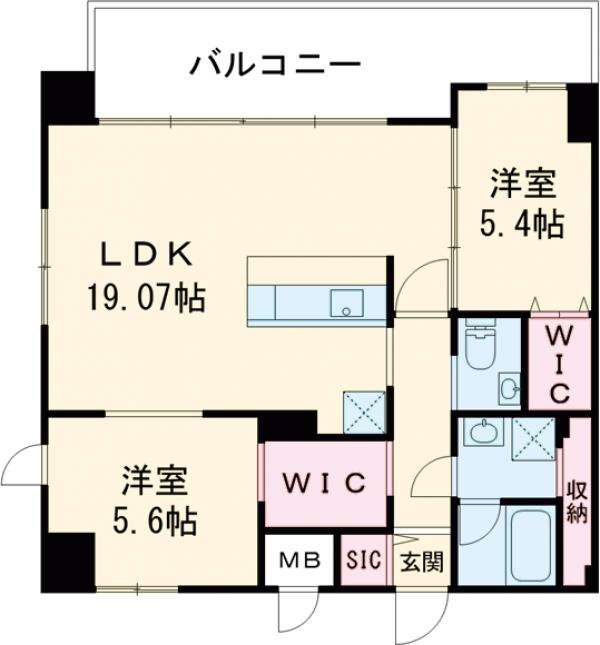 アクシオン薬院プレミアムの間取り