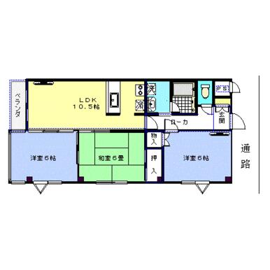 プランドール長尾Aの間取り