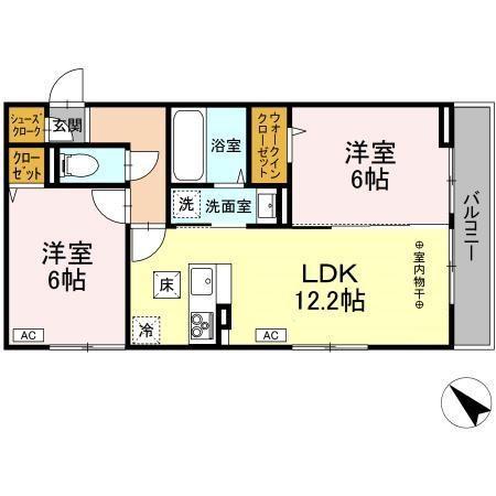 羽東の完工年月(2023年9月)築の賃貸アパートの間取り