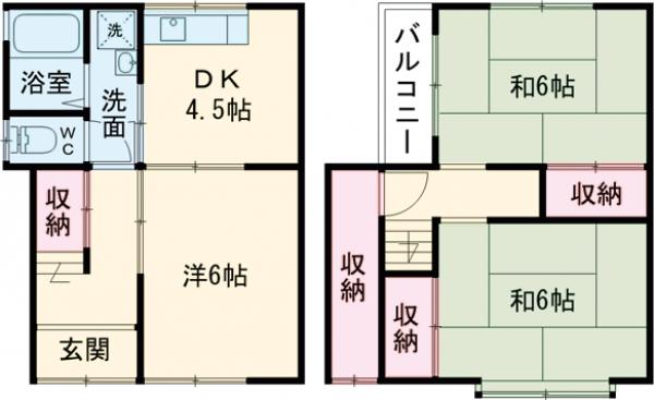 羽束師鴨川町147-19貸家の間取り