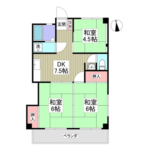 とくしんハイツの間取り