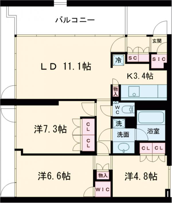 ガーデニエール砧WESTの間取り