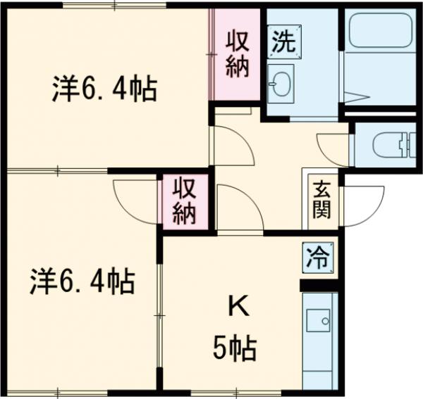 フレグランス平山Bの間取り