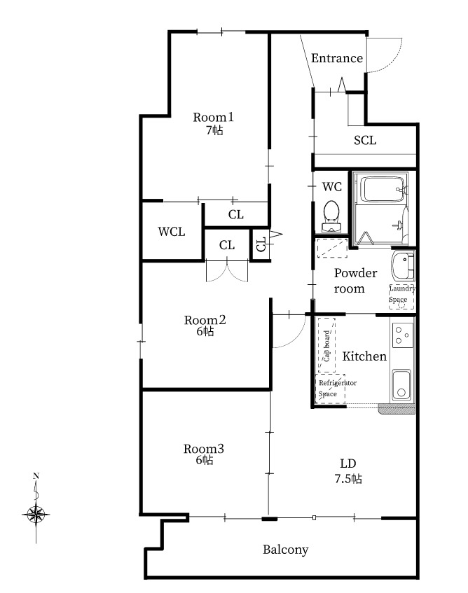 リバーズマンション築捨Ⅲの間取り