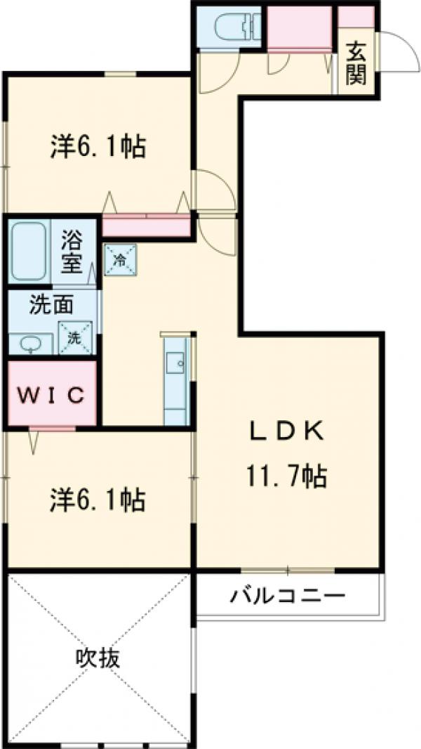 宮坂の完工年月(2026年1月)築の賃貸アパートの間取り