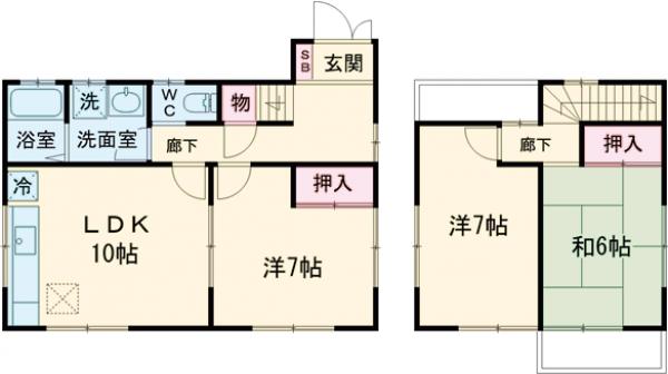 渋谷区西原二丁目戸建の間取り
