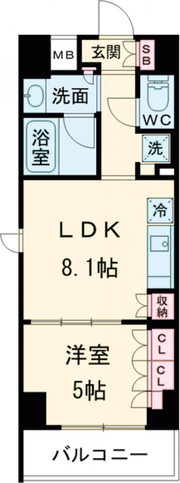 原町田の完工年月(2020年3月)築の賃貸マンションの間取り