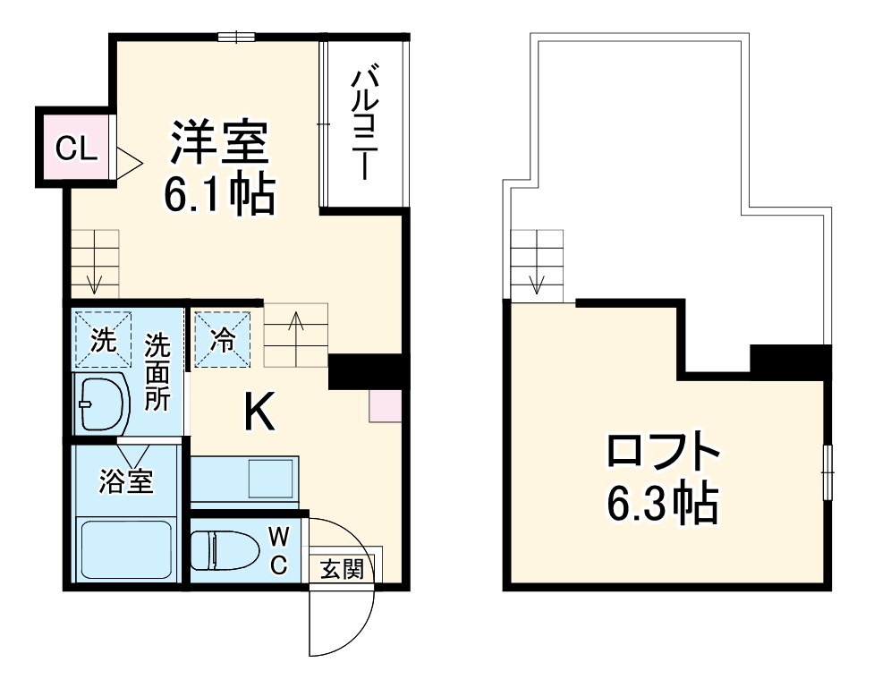 スカイフラット姫島の間取り