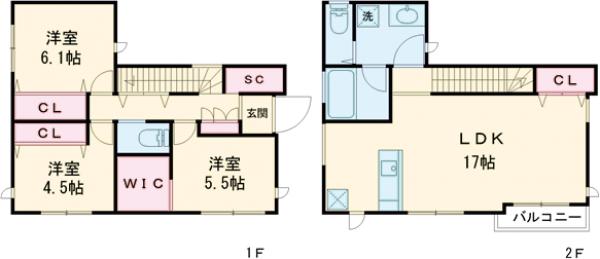 浜田山4丁目貸家の間取り