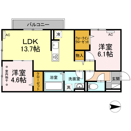 クレスト谷原の間取り