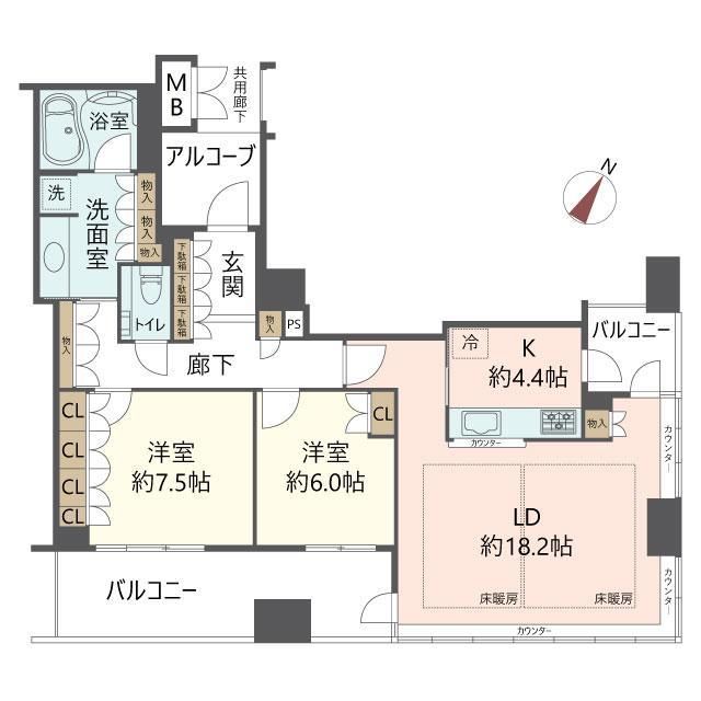 ジオグランデ梅田の間取り