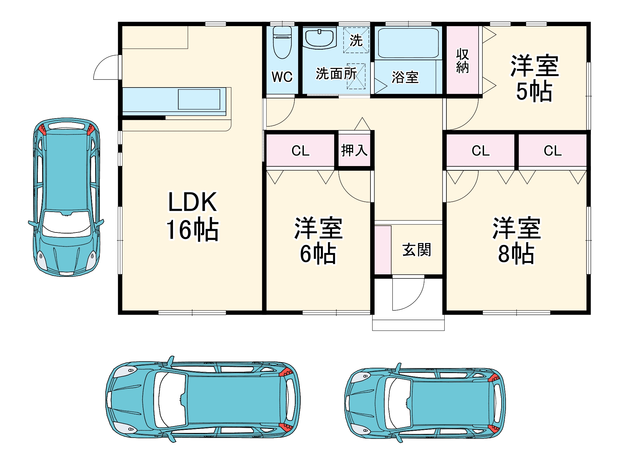 行田市長野1丁目平屋の間取り