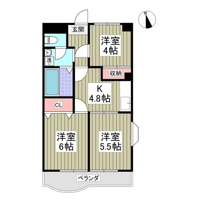 T.hamハイツ花園の間取り
