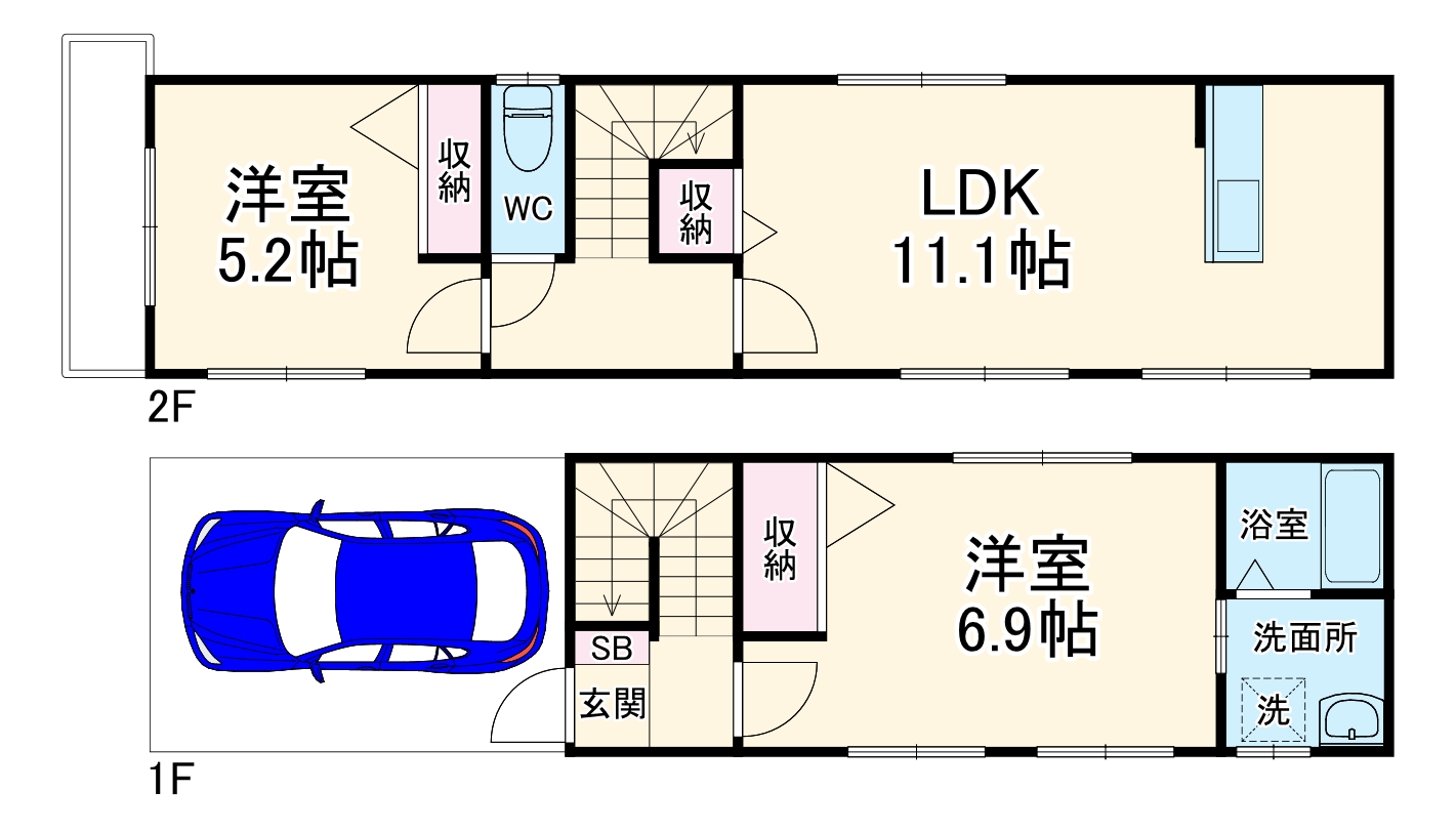 蘇我三丁戸建ての間取り