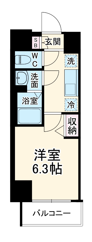 プレサンス四天王寺前夕陽ヶ丘ヴィリードの間取り