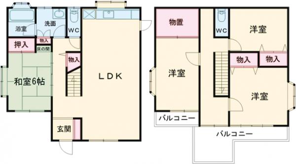 メゾン・ド・デュオ Cの間取り