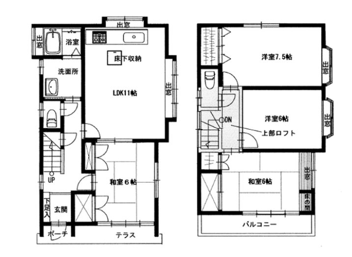 下平貸家の間取り