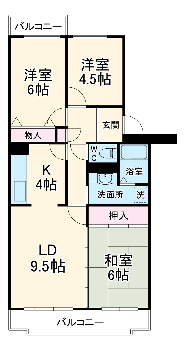 コンフォール城山 5号棟の間取り
