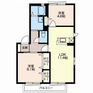 パインクレストＡの間取り