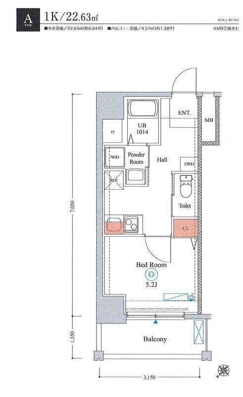 エストゥルースプラス大阪福島の間取り